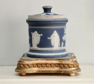 An Antique Adams Tunstall Jasperware Lidded Pot