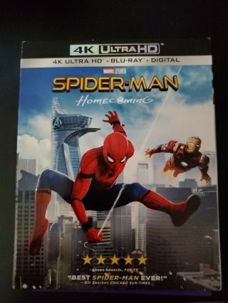 Spider - Man: Homecoming (4k Ultra Hd Blu - Ray,  W Rare Opp Slipcover And Digital