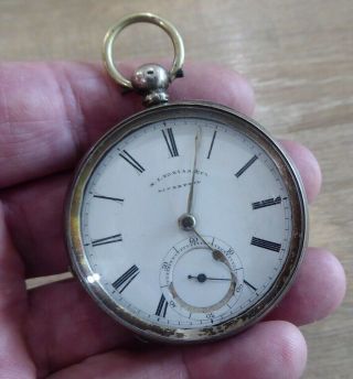 Liverpool Antique M.  I.  Tobias & Co Solid Silver Fusee Verge Pocket Watch