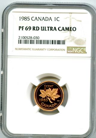 1985 Canada Cent Ngc Pf69 Rd Proof Penny Extremely Rare Pop Only 12