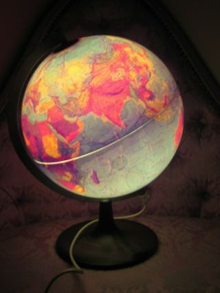 1972 Scan - Globe A/s Made In Denmark Lamp World Discoverer Night Light Rare