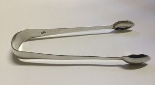 Large Antique Solid Silver Sugar Tongs - Hallmarked London 1807.