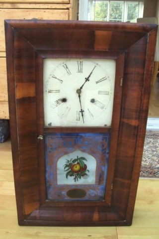 Large Antique American Wooden Cased Wall Clock Spares.