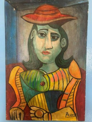 Pablo Picasso Oil On Canvas Signed & Seals Rare