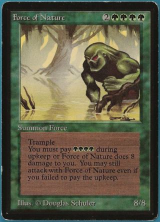 Force Of Nature Beta Heavily Pld Green Rare Magic Mtg Card (id 115776) Abugames