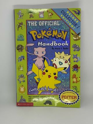 Pokemon The Official Handbook 1999 W Deluxe Collector’s Poster 150 Rare