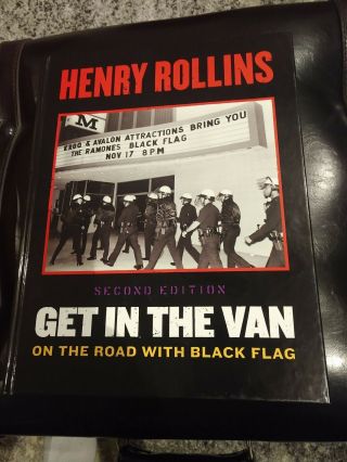 Get In The Van On The Road With Black Flag Signed By Henry Rollins Hardback Rare