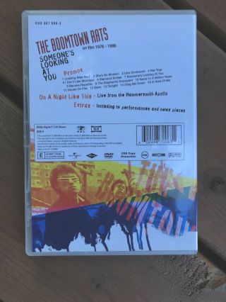 Boomtown Rats: Someone’s Looking At You DVD.  Rare 2