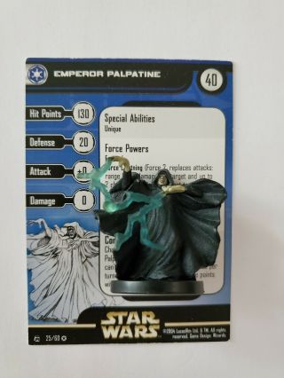 Emperor Palpatine - 25 Star Wars Miniatures » Rebel Storm Very Rare