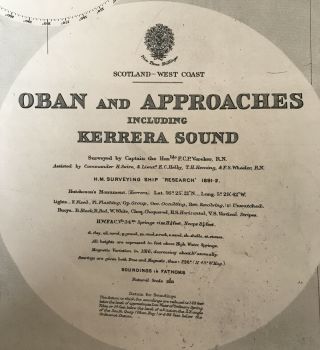 Vintage Admiralty Chart Oban And Approaches Including Kerrera Sound 1893