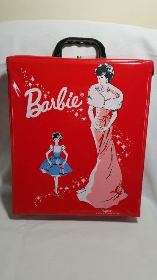 Vintage Barbie 1962 Doll Carrying Case / Wardrobe Ponytail Red Vinyl Mattel