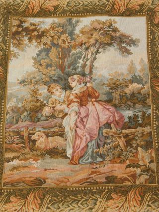 Vintage French Romantic Scene Tapestry Wall Hanging 77x88cm T123 2