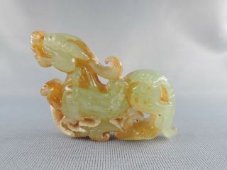 Antique Chinese Hand - Carved Old Hetian Jade Qilin Statue Pendants Amulet A