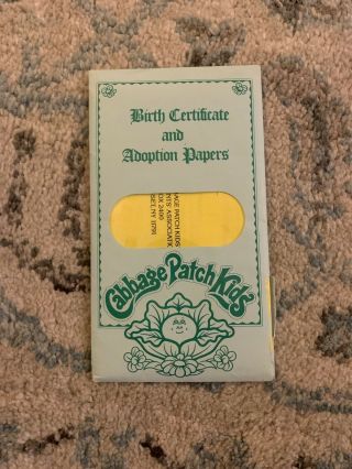 Vintage 1984 Cabbage Patch Kid Birth Certificate