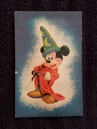Disneyland Extremely Rare Mickey Mouse Wizard Vintage Post Card