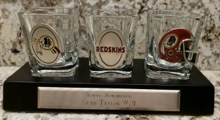 Sean Taylor Memorial Redskins 3 Shot Glasses On Base (2007) Rare
