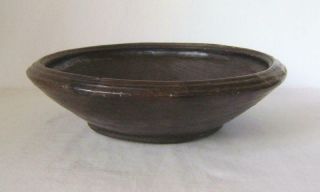 Vintage African Hand Made Pottery Bowl With Incised Decoration: Black Terracotta