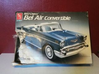 Rare Vintage Amt " 57 " Chevy Bel Air Convertible 1/16th Scale Plastic Model Kit.