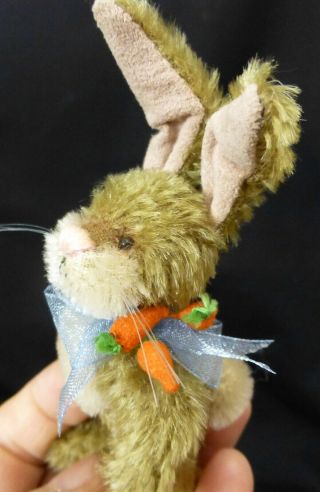 Deb Canham Mohair Teddy Character,  " Carrots " Jointed Mohair Rabbit