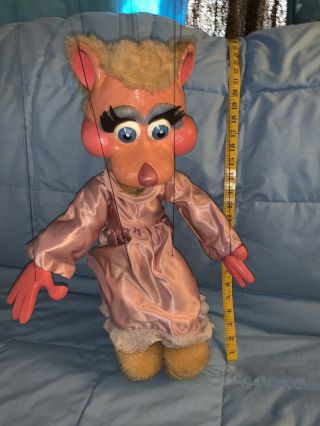 Rare Vintage Large 21 Inch Girl Mouse Marionette String Puppet