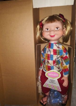 A Rare Gem Htf 1960 Whimsies " Tillie The Talker " 22 Inch Doll Mib With Tag