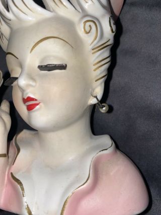 RARE Vintage Lady Head Vase Mae West Marco Fine China 1950s JAPAN Old Hollywood 2
