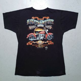 Vtg 80s Harley Davidson 3d Emblem Better W Age Motorcycle T - Shirt Tee Sz L Rare