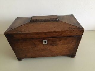 A Regency Rosewood Sarcophagus Shaped Tea Caddy,  Two Internal Compartments
