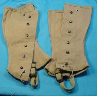 Wwii Us Army Navy Marines Canvas Leggings Rare Larger Size 5 1943