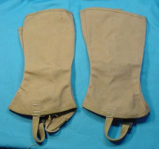 WWII US ARMY NAVY MARINES CANVAS LEGGINGS RARE LARGER SIZE 5 1943 2