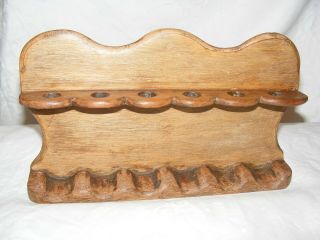 Antique Or Vintage Wooden Pipe Stand / Rack Smoking