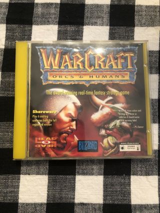 Rare Cd - Rom Pc Game World Of Warcraft Orcs Humans Very Good 1994 Blizzard Promo