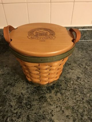 Rare Longaberger 2000 Golf Club Basket With Lid And Protector