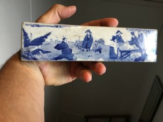Chinese Paper Weight Painted In Blue And White