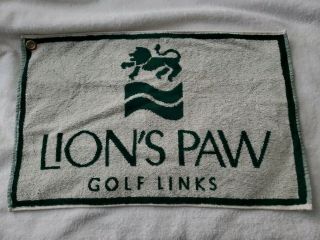 Vintage Golf Bag Players Towel Lions Paw Golf Links Country Club Course Lion