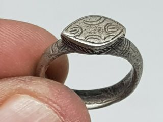 Museum Quality Extremely Rare Ancient Roman Silver Ring.  5,  2 Gr.  16 Mm
