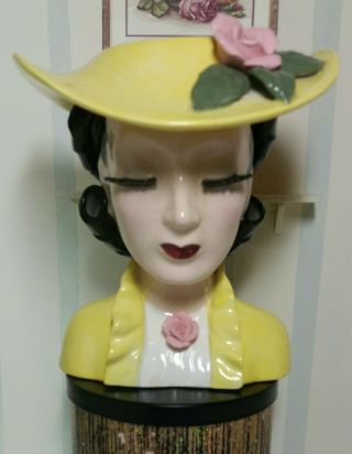 Rare Vintage Japan Porcelain Lady Head Vase Unusual Unique Very 