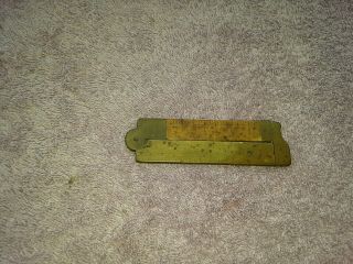 Antique Vintage Rare Lufkin? 6” Folding Pocket Ruler Wood Brass
