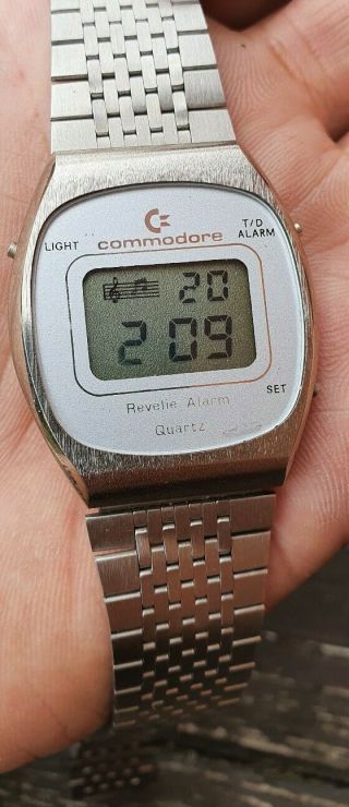 Mega Rare Men ' s Commodore LCD Digital Melody Watch.  Pre vintage casio melody 3