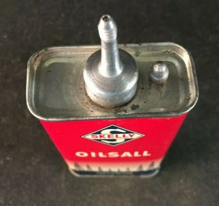 Vtg Skelly Oilsall Handy Oiler Lead Top Nos Rare Advertising Tin Can