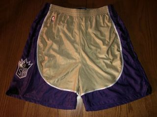Sacramento Kings Reebok Authentic Team Issued Game Shorts 44 Rare Gold