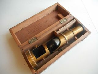 Rare Antique Brass Bee Keepers Microscope With Slide