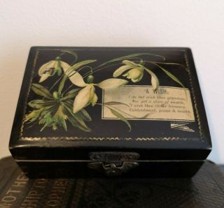 V.  Rare Victorian Mourning Box With Hair Dated Locks Of Hair Gothic 19th Century