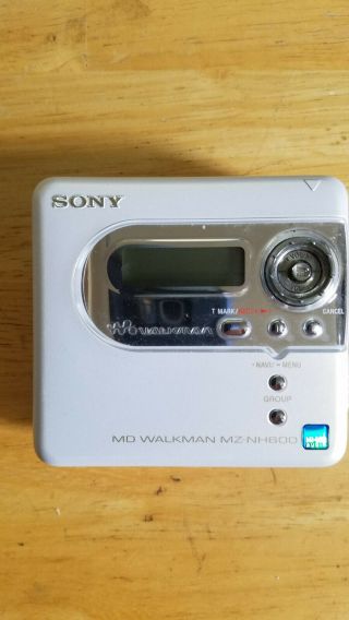 Rare White Sony Mz - Nh600 Hi - Md Minidisc Recorder W/1 Gb Blank Minidisc