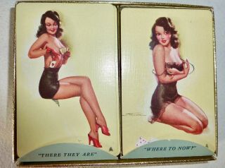 Rare 2 Decks Pin - Up Playing Cards By Earl Macpherson 1945