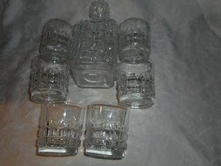 Vintage Whiskey Decanter 6 Shot Glass Set Rare Made In France Shotglass Set Bar