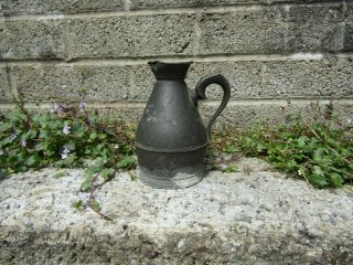 Antique Pewter Small Jug - 18th Century Stamped Base - Pub Decor