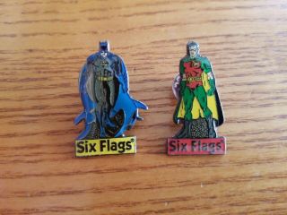 Vintage 1997 Dc Comics Batman And Robin Six Flags Collector Pins Rare