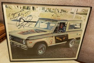 Conway Twitty Bird Car Rare Vintage Color Glossy Signed Candid Photograph