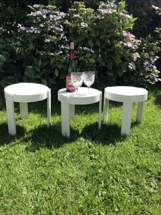 Retro 70s Stacking Plastic Small Tables Giotto Stoppino/kartell?